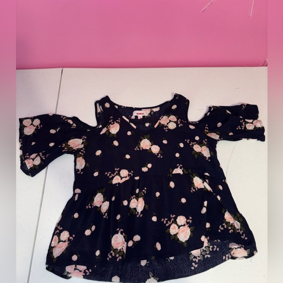 BONGO Women’s Navy and Pink Floral Blouse - Picture 8 of 9